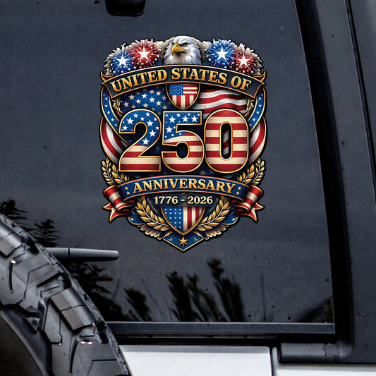 USA 250th Anniversary Eagle – American Flag 1776-2026 Patriot High Quality UV DTF 3D Decal