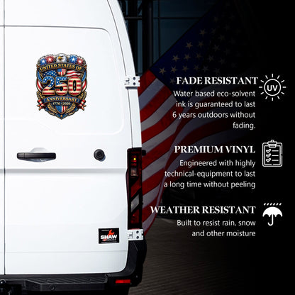 🔥 LIMITED TIME OFFER - USA 250th Anniversary Eagle High Quality UV DTF 3D Decal