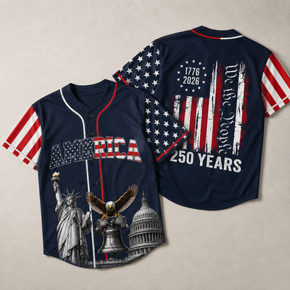 We The People America 250 Years - USA 250th Anniversary Baseball Jersey
