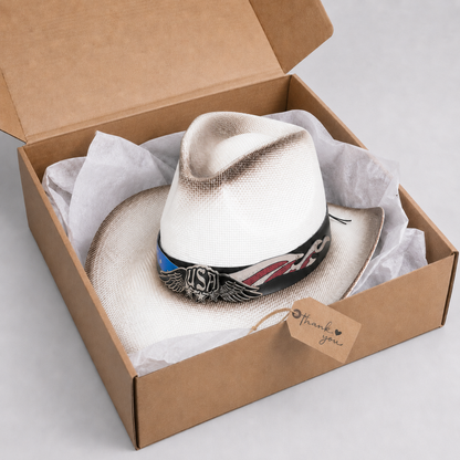 USA Wings White Style Unisex Cowboy Hat - USA 250th Anniversary Fedora Hat