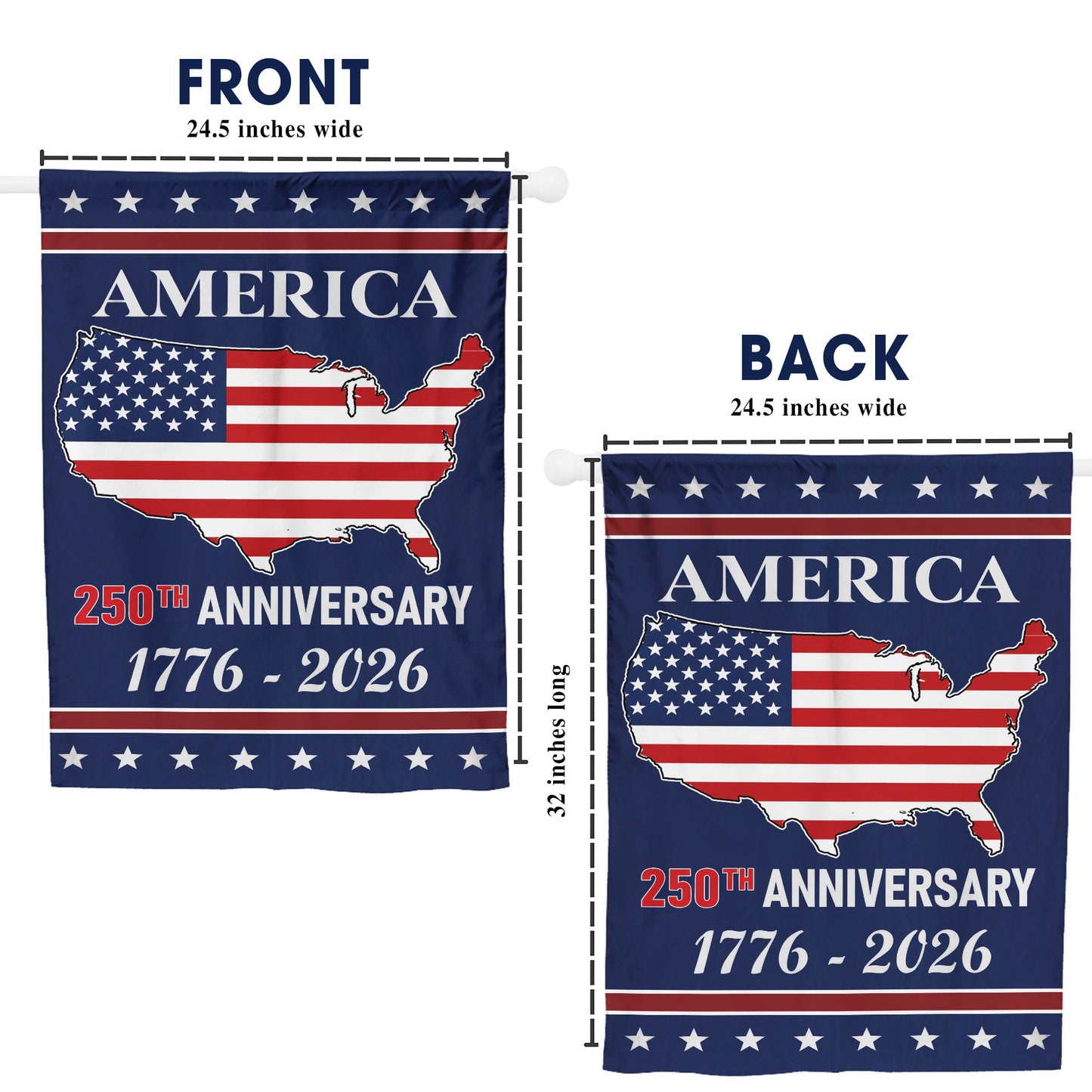 Eagle Design 250th American Flag 250th Anniversary Yard Flag – USA Map Design for 1776-2026