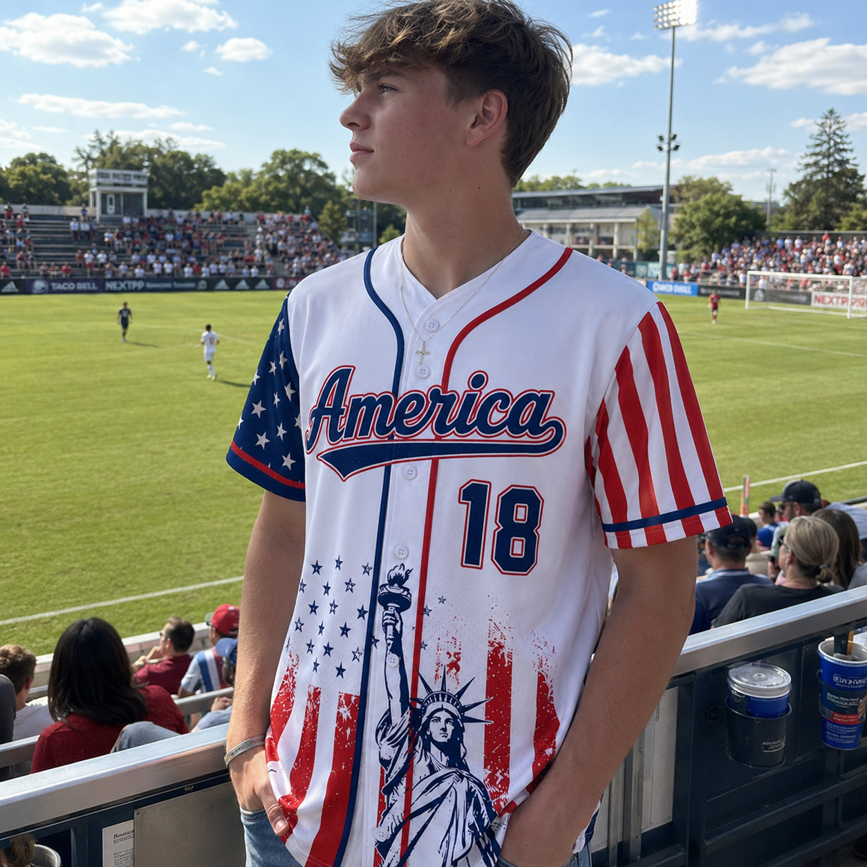 Personalized Lady Liberty America - 250th Anniversary Baseball Jersey
