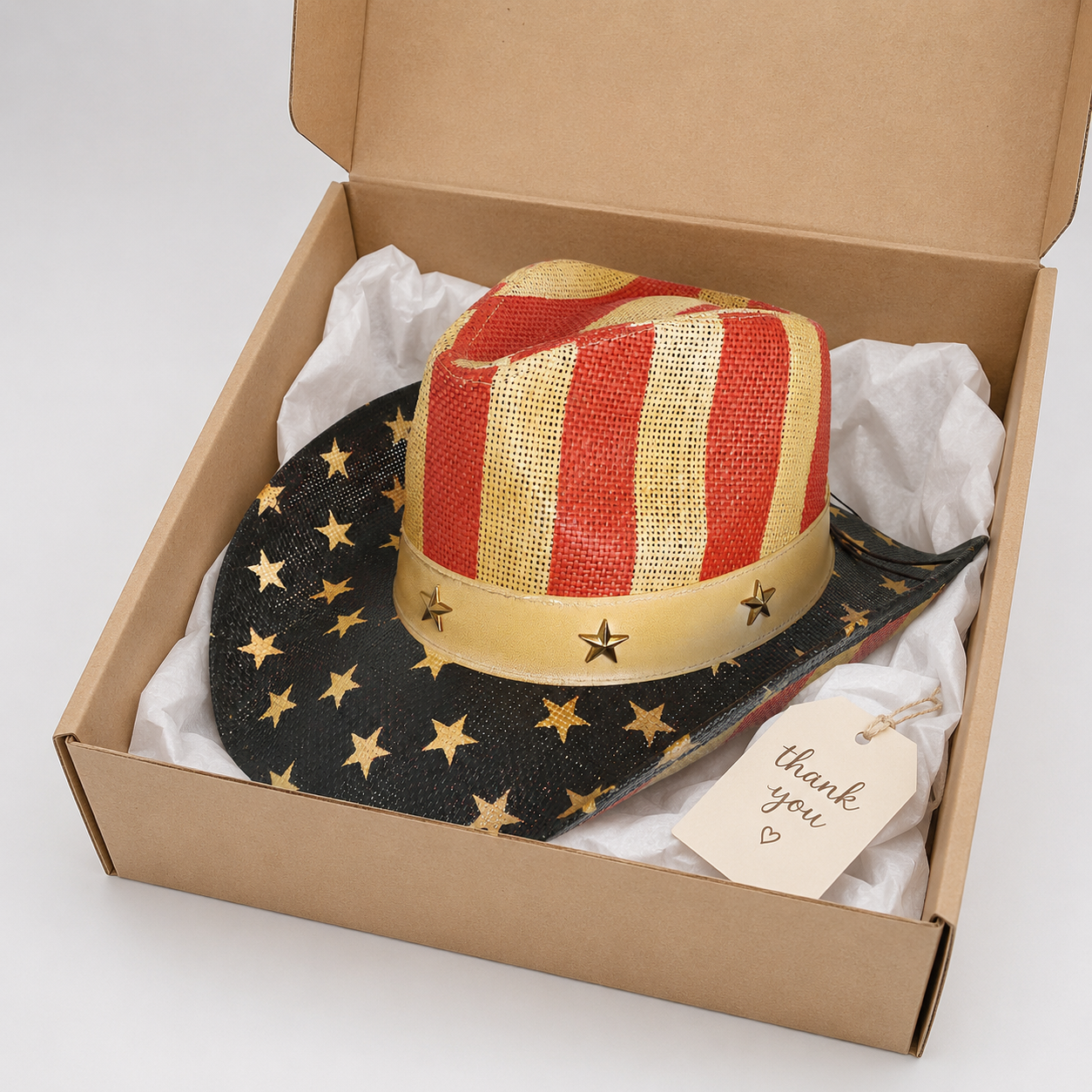 Western America Flag Vintage Cowboy Hat- USA Patriotic Fedora Hat