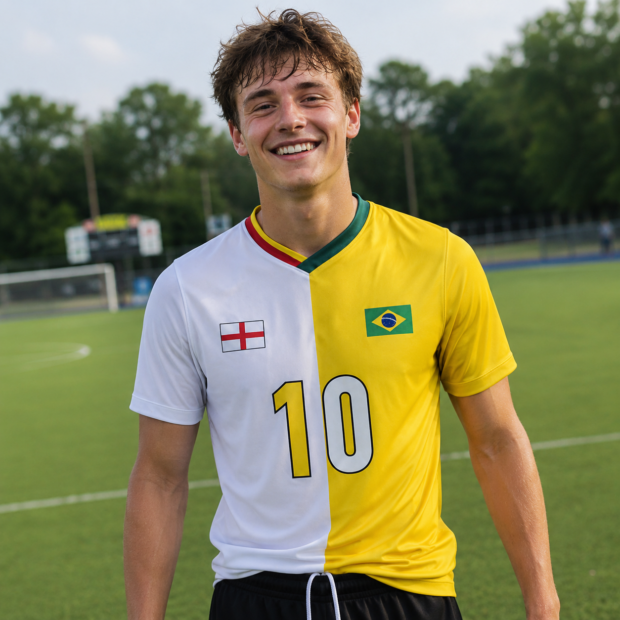 Personalized Half & Half Argentina USA Split Soccer Jersey