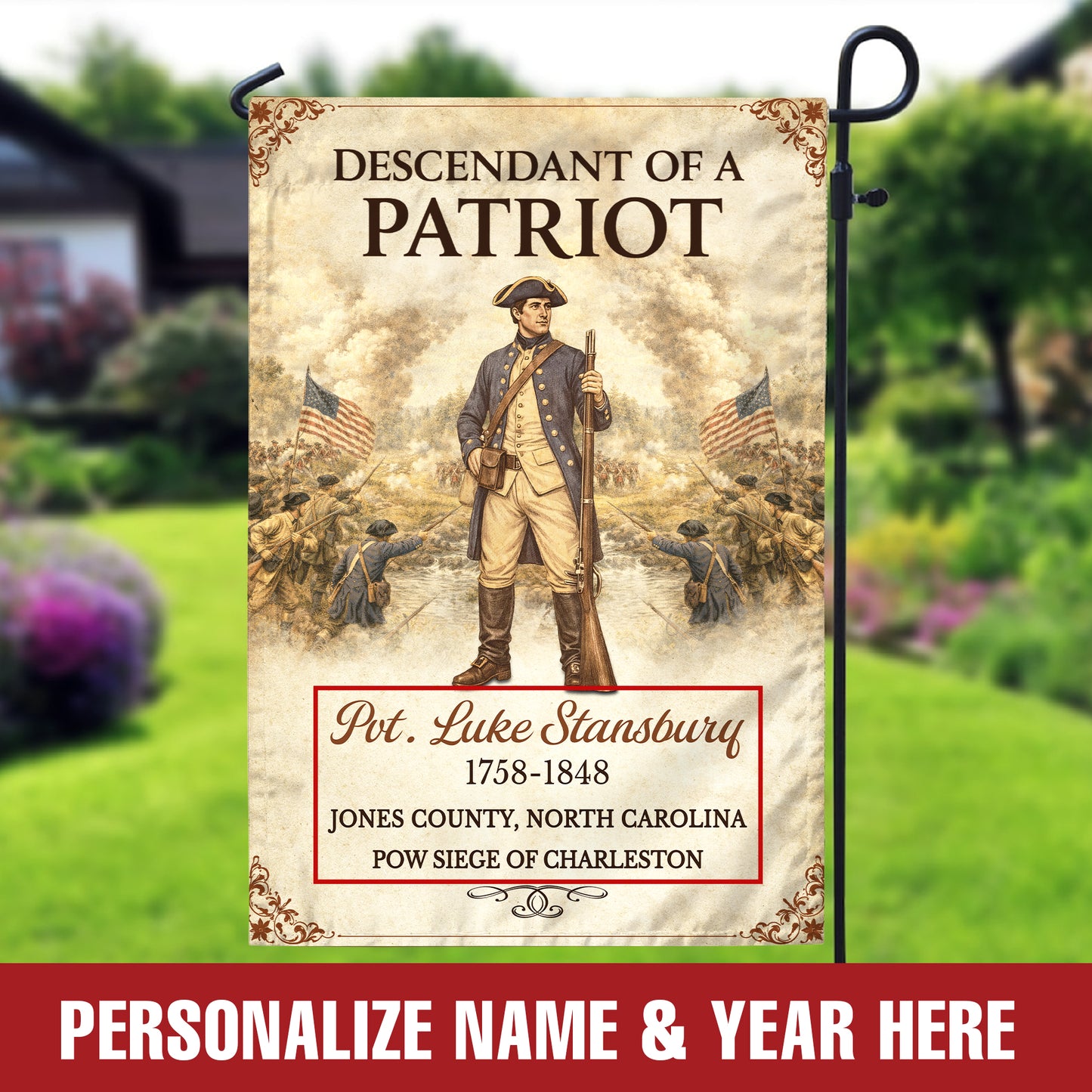 Custom Name USA Flag - 250th Anniversary Freedom 1776-2026