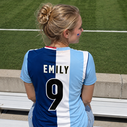 Personalized Half & Half Argentina USA Split Soccer Jersey