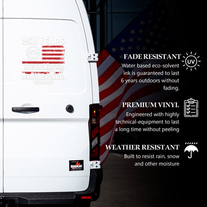 🔥 LIMITED TIME OFFER - Semiquincentennial 250 Years USA Flag High Quality UV DTF 3D Decal