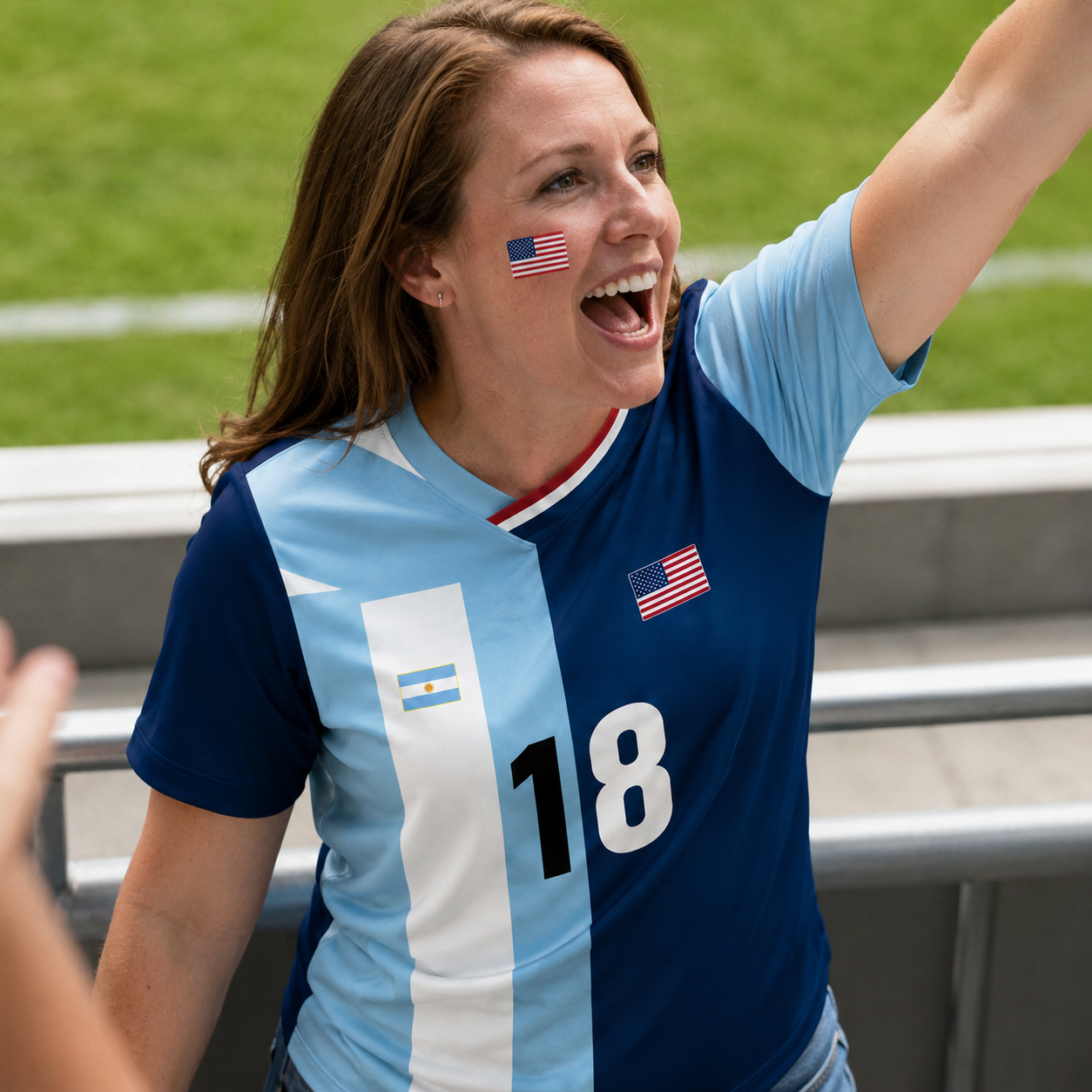Personalized Half & Half Argentina USA Split Soccer Jersey