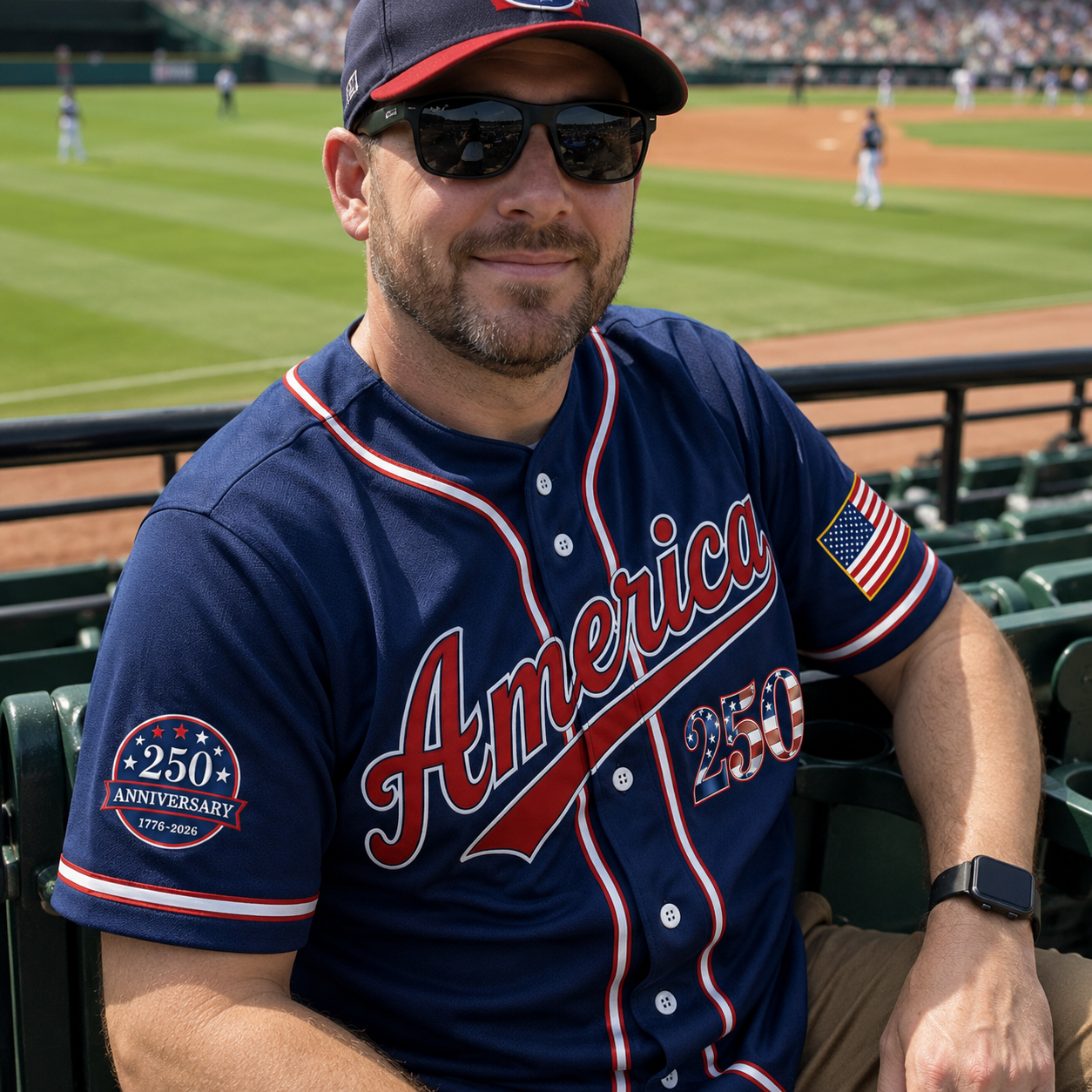 Personalized America 250 Years Patriotic - USA 250th Anniversary Baseball Jersey