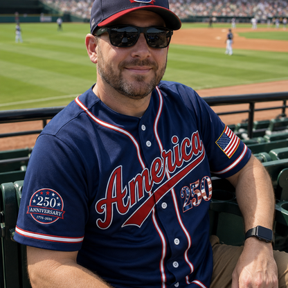 Personalized America 250 Years Patriotic - USA 250th Anniversary Baseball Jersey