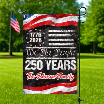 Personalized 250 Years USA Flag – We The People Design with Family Name, 1776-2026