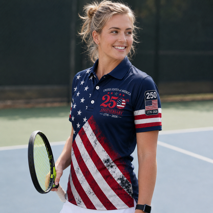 The United We Stand Patriotic Eagle - USA 250th Anniversary Polo Shirt