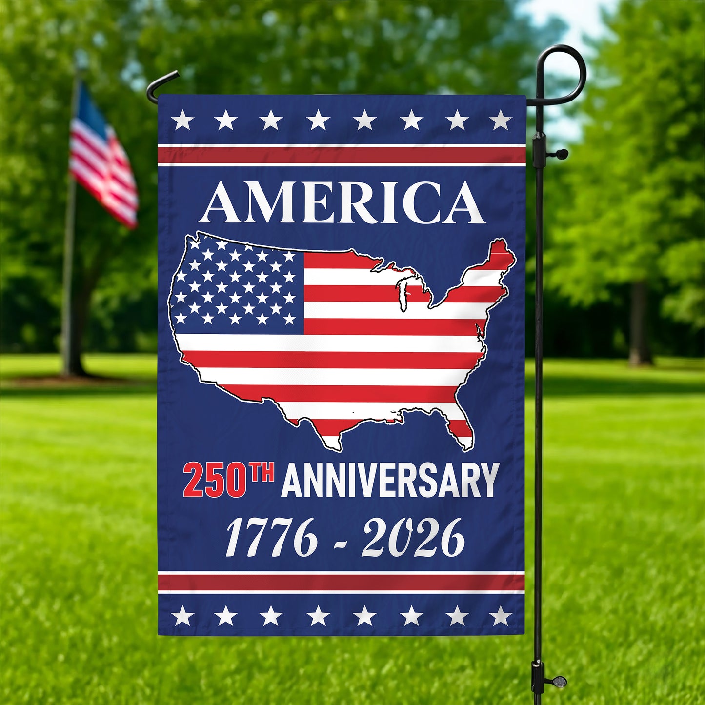 Eagle Design 250th American Flag 250th Anniversary Yard Flag – USA Map Design for 1776-2026