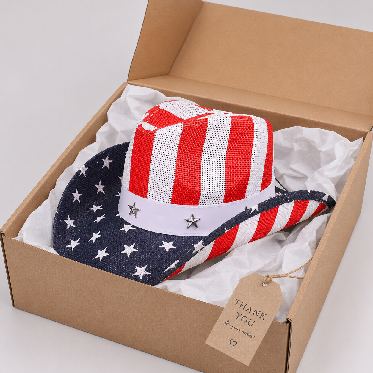 Western America Flag Vintage Cowboy Hat- USA Patriotic Fedora Hat