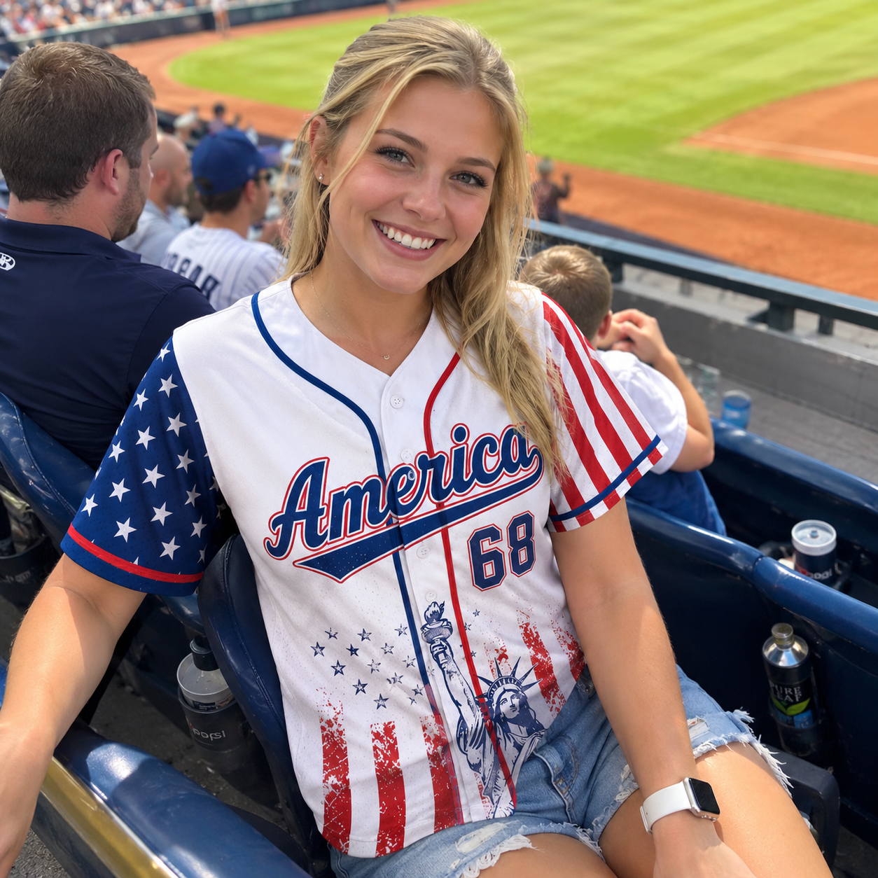 Personalized Lady Liberty America - 250th Anniversary Baseball Jersey