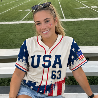 Personalized USA Flag Patriotic - USA 250th Anniversary Baseball Jersey
