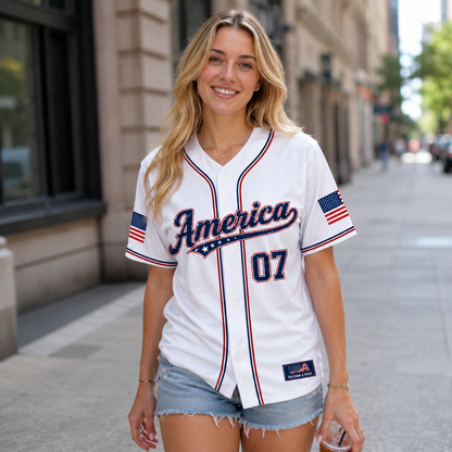 Personalized Liberty Statue Baseball Jersey - Patriotic USA Shirt