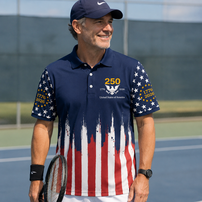Patriotic USA 250th Anniversary 1776-2026 Polo Shirt