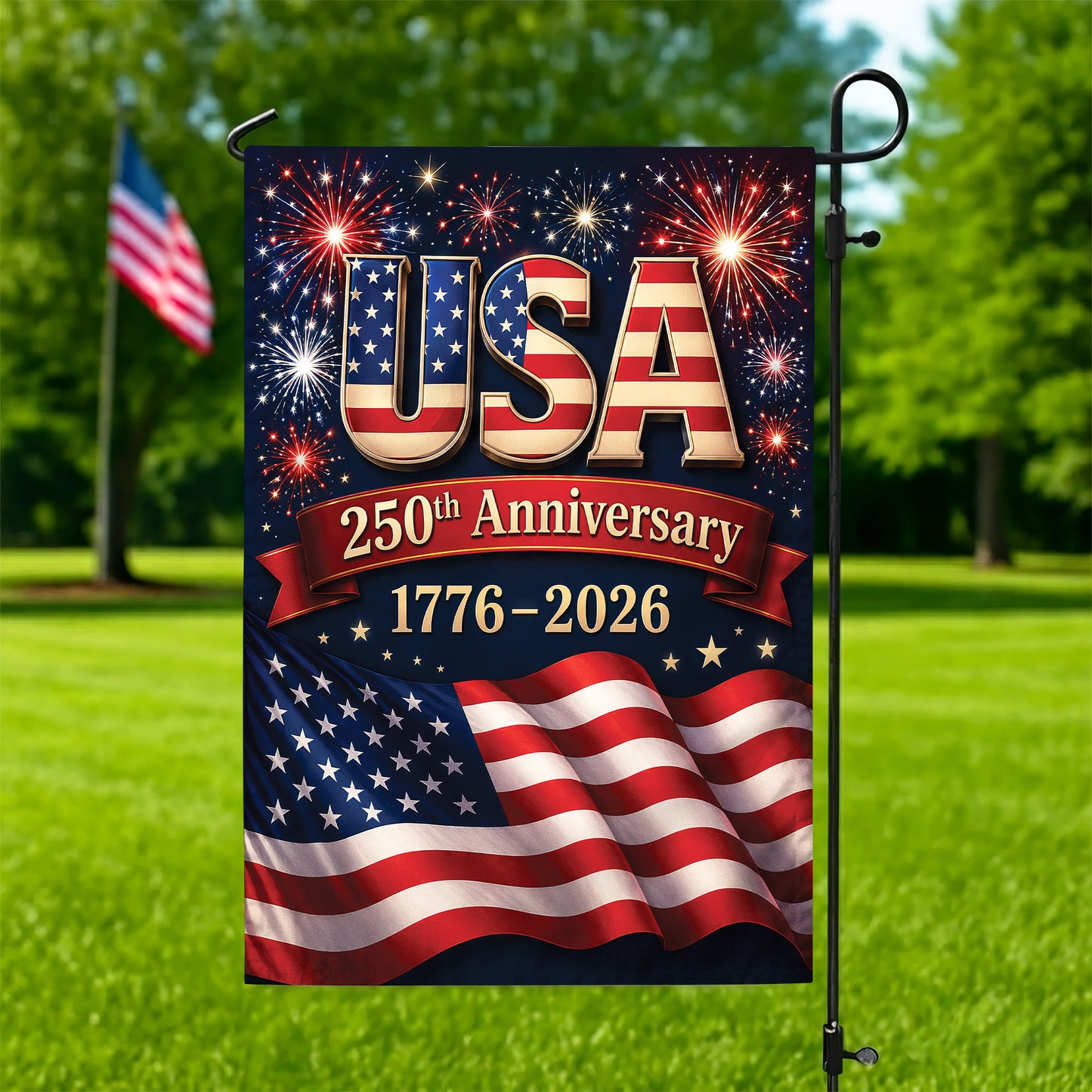 USA 250th Anniversary Garden Flag – Patriotic American Flag 1776-2026 Outdoor Decor