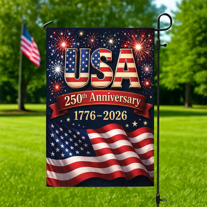 USA 250th Anniversary Garden Flag – Patriotic American Flag 1776-2026 Outdoor Decor