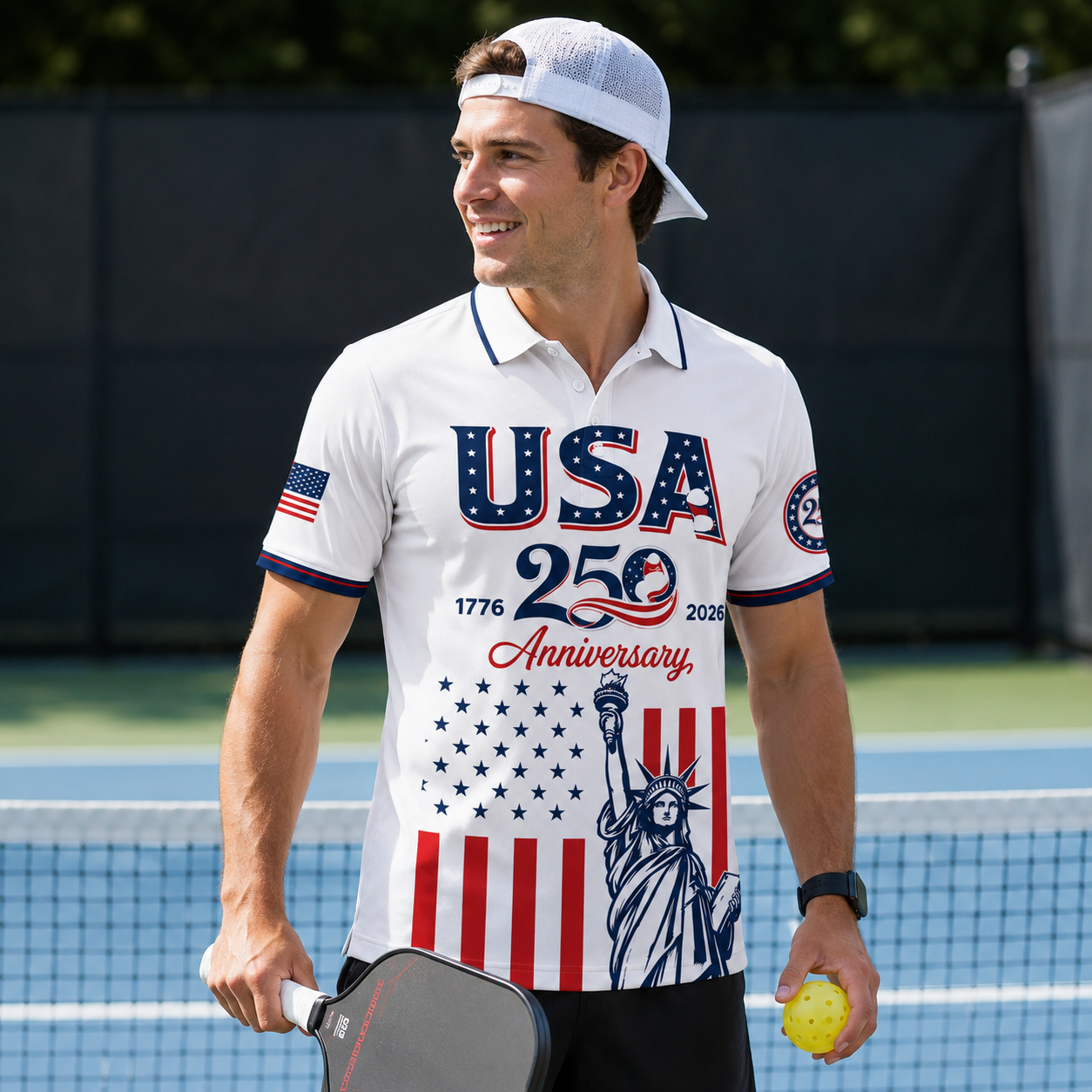 Patriotic Statue of Liberty 1776–2026 - USA 250th Anniversary Polo Shirt