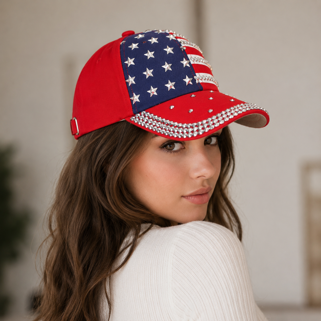Rhinestone American Flag Sparkle 250 Years of Freedom Hat – Patriotic Baseball Cap