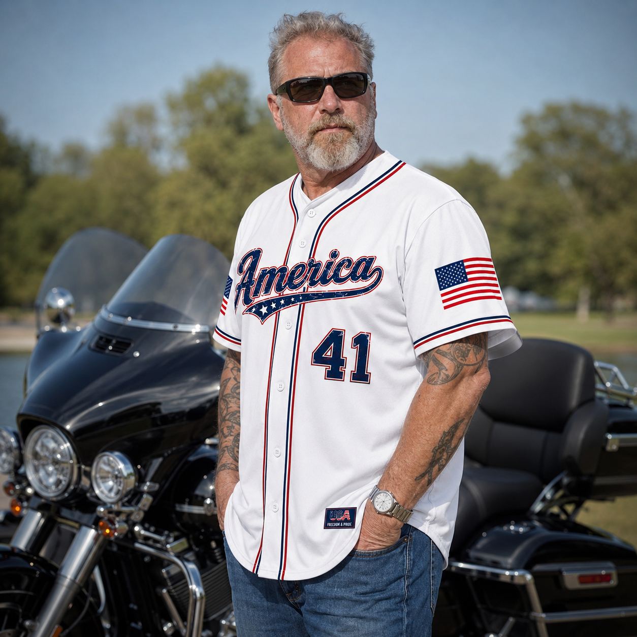 Personalized Liberty Statue Baseball Jersey - Patriotic USA Shirt