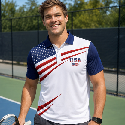 The Stars and Stripes Patriotic Golf 250th Anniversary Polo Shirt