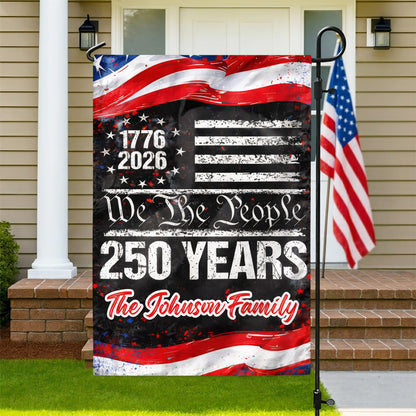 Personalized 250 Years USA Flag – We The People Design with Family Name, 1776-2026