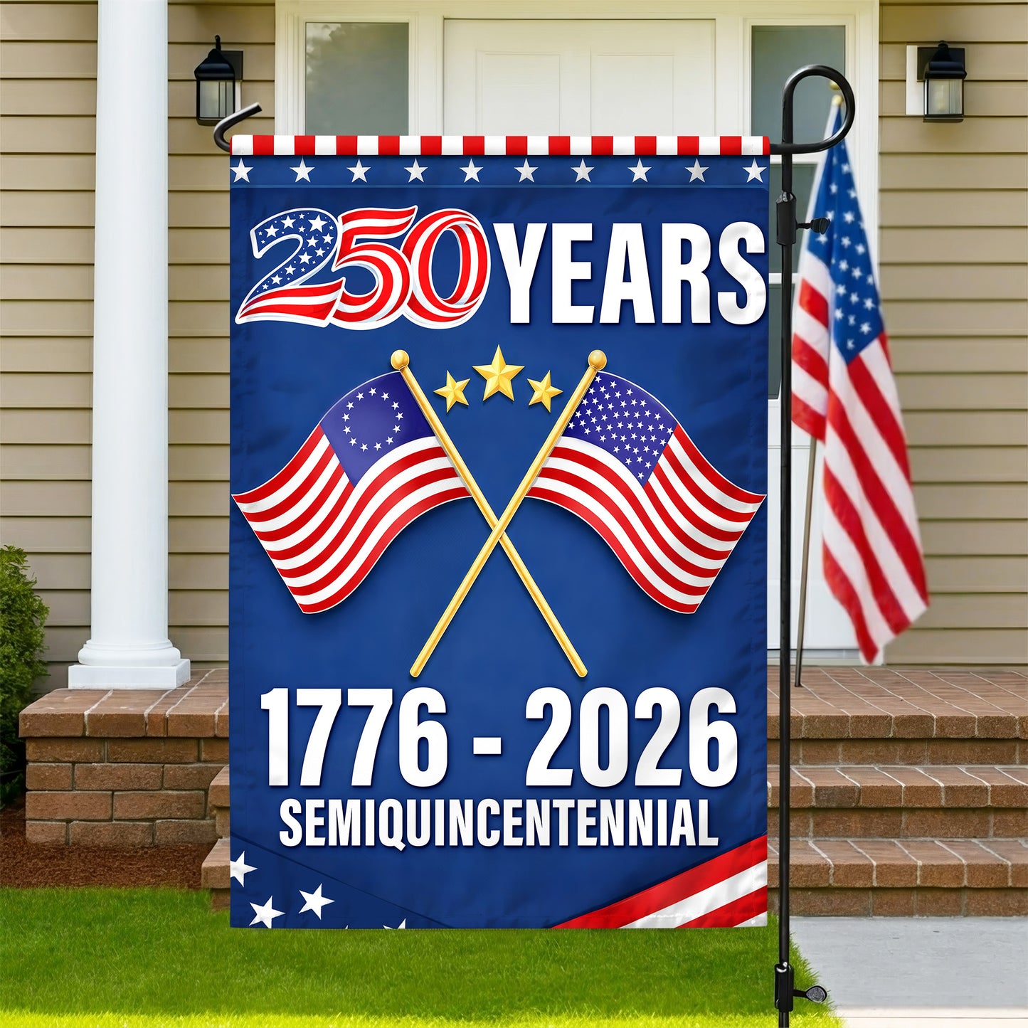American Flag 250th Anniversary Garden Flag 1776-2026 Patriotic USA Yard Flag, Semiquincentennial Decor