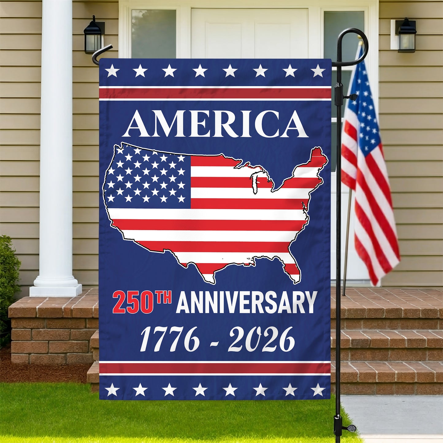 Eagle Design 250th American Flag 250th Anniversary Yard Flag – USA Map Design for 1776-2026