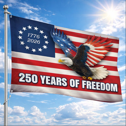 250 Years of Freedom Flag – USA 1776-2026 Eagle & Stars and Stripes Design