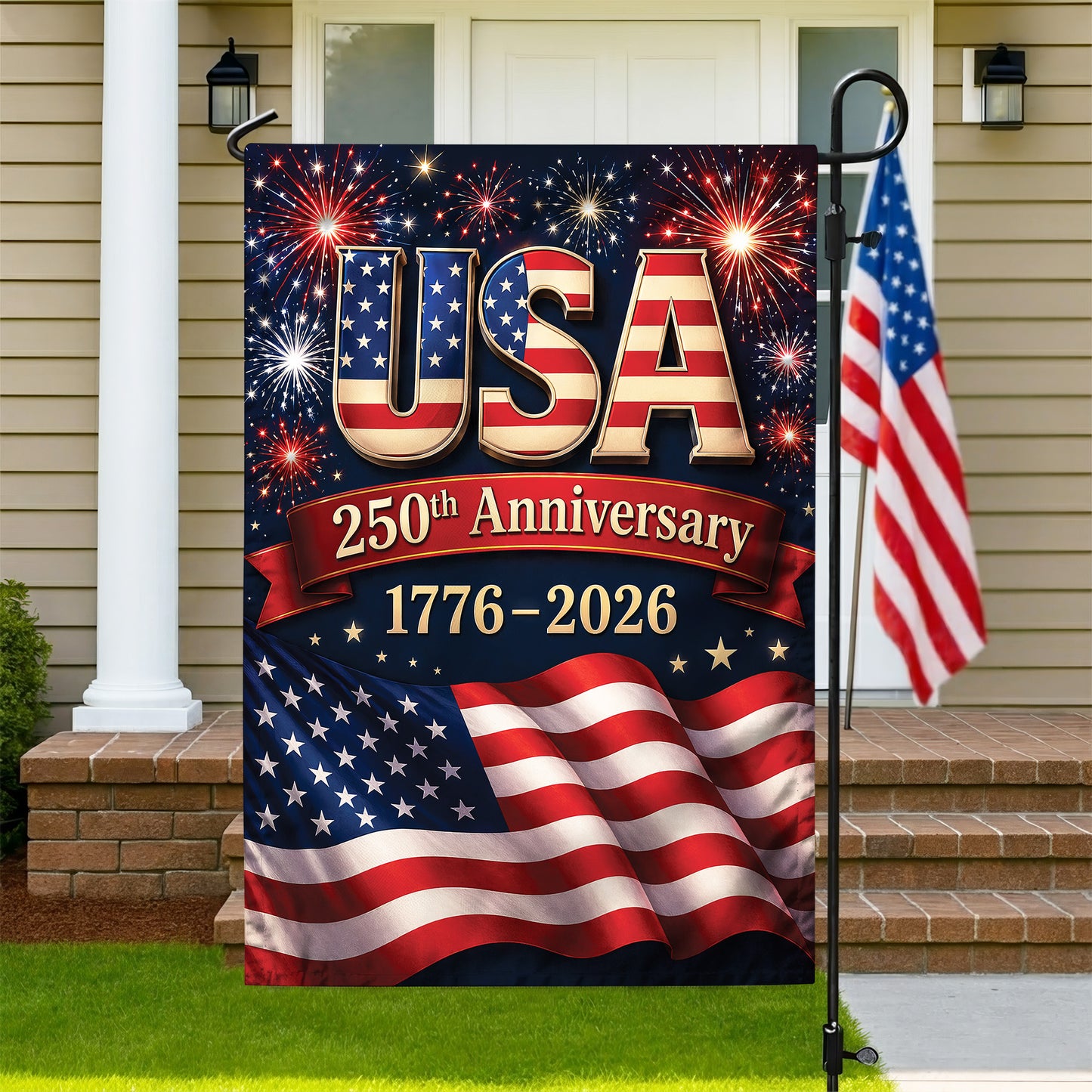 USA 250th Anniversary Garden Flag – Patriotic American Flag 1776-2026 Outdoor Decor