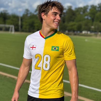 Personalized Half & Half Argentina USA Split Soccer Jersey
