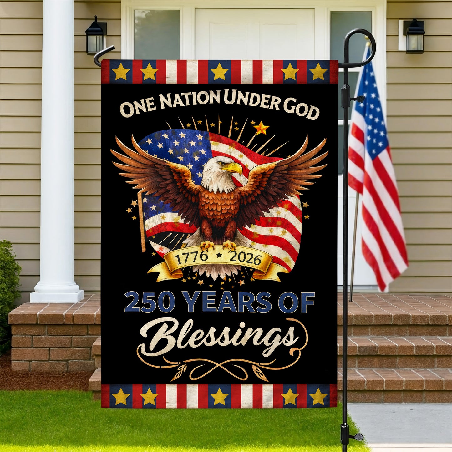 Eagle Design 250th Anniversary American Flag – One Nation Under God, 1776-2026