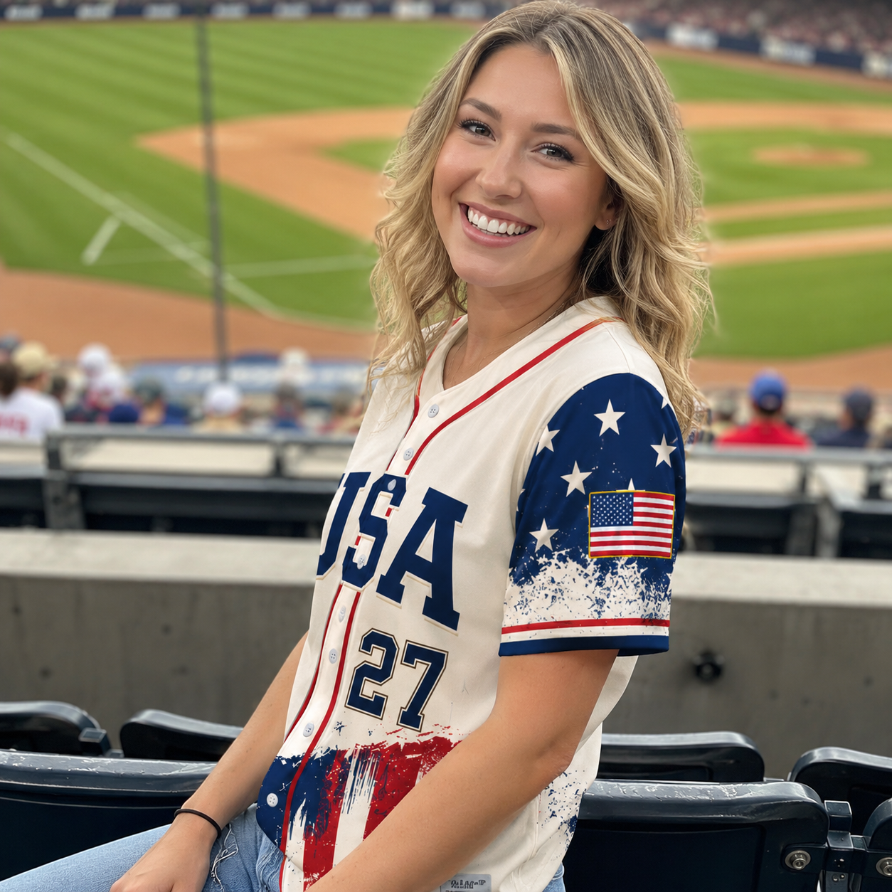 Personalized USA Flag Patriotic - USA 250th Anniversary Baseball Jersey