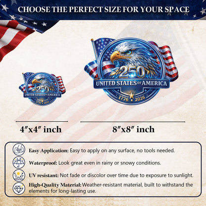 🔥 LIMITED TIME OFFER - United States of America Eagle High Quality UV DTF 3D Decal