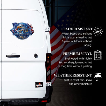 🔥 LIMITED TIME OFFER - United States of America Eagle High Quality UV DTF 3D Decal