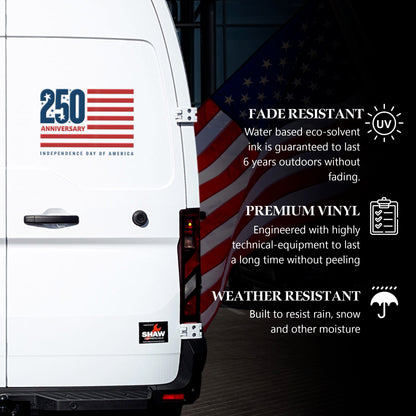 🔥 LIMITED TIME OFFER - Independence Day 250th Anniversary USA Flag High Quality UV DTF 3D Decal