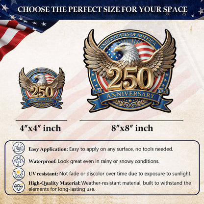 🔥 LIMITED TIME OFFER - American Eagle 250th Anniversary High Quality UV DTF 3D Decal