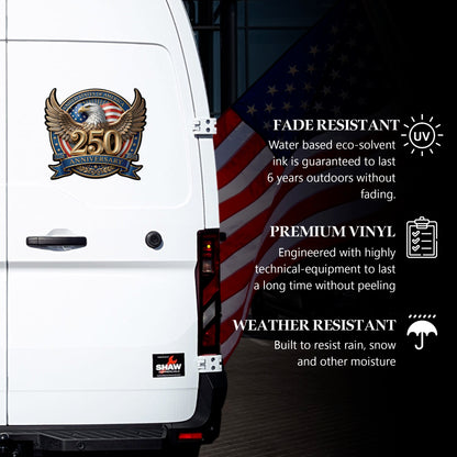 🔥 LIMITED TIME OFFER - American Eagle 250th Anniversary High Quality UV DTF 3D Decal