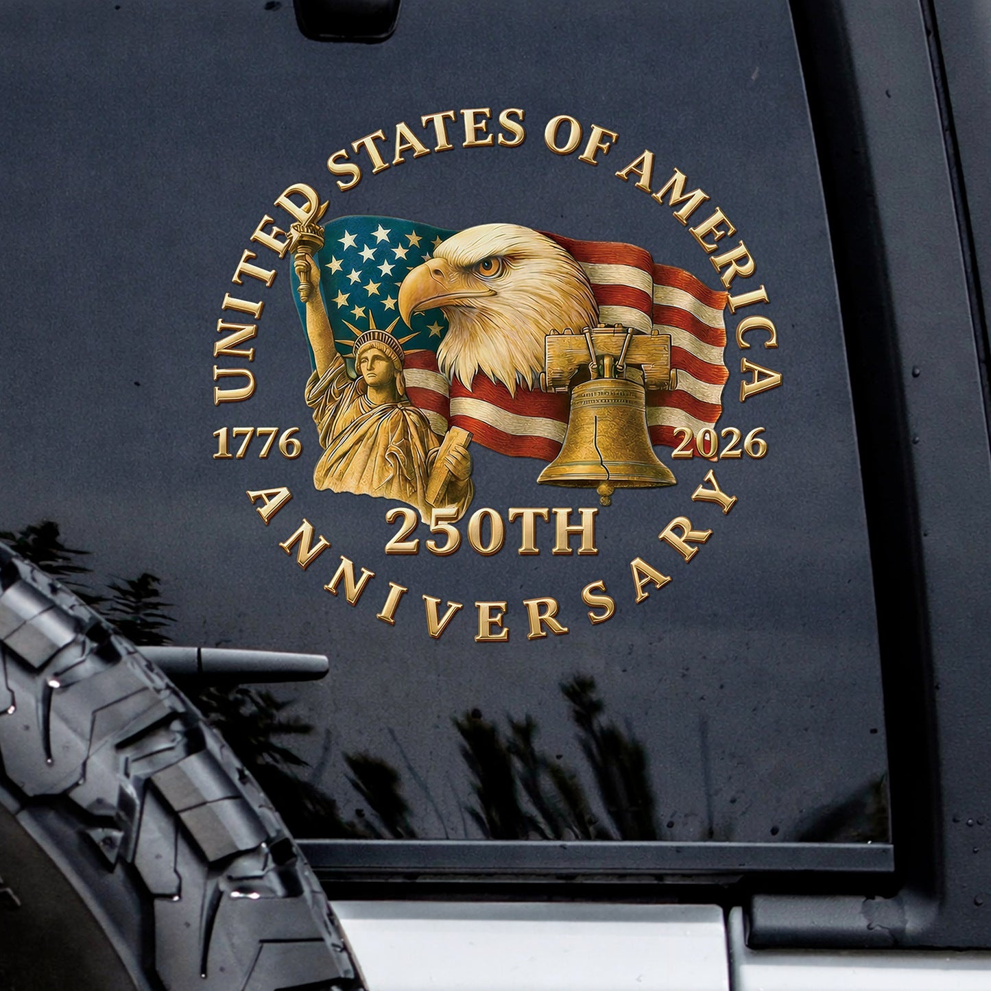 🔥 LIMITED TIME OFFER - God Bless America 250th Anniversary High Quality UV DTF 3D Decal