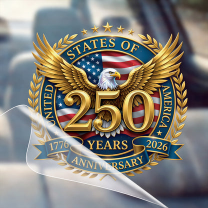 God Bless America 250th Anniversary, Christian Eagle Patriotic Window High Quality UV DTF 3D Decal
