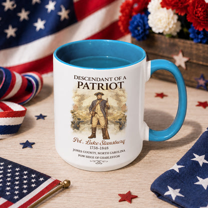 Personalized Descendant of a Patriot Mug - America 250th Anniversary Gift