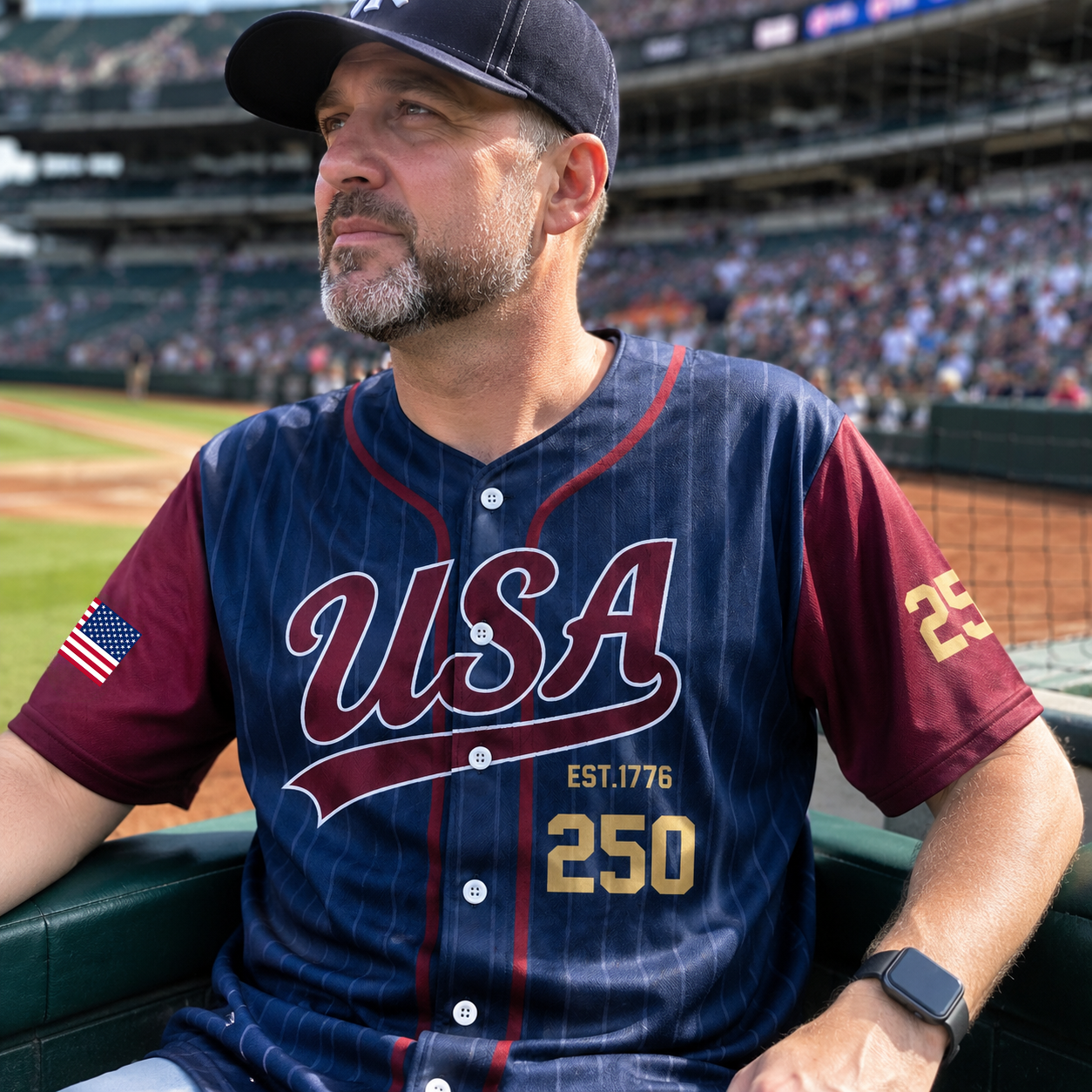 250 Years Est 1776 Of America - USA 250th Anniversary Baseball Jersey