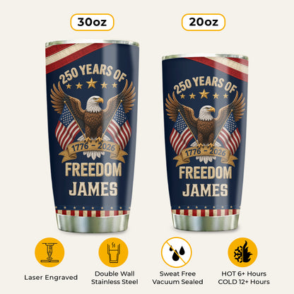 Personalized Patriotic Eagle Tumbler - 250th Anniversary USA Gift