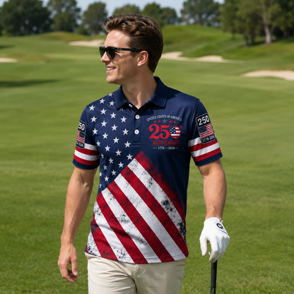 The United We Stand Patriotic Eagle - USA 250th Anniversary Polo Shirt