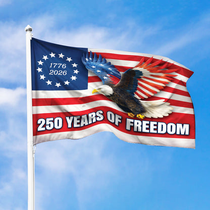 250 Years of Freedom Flag – USA 1776-2026 Eagle & Stars and Stripes Design