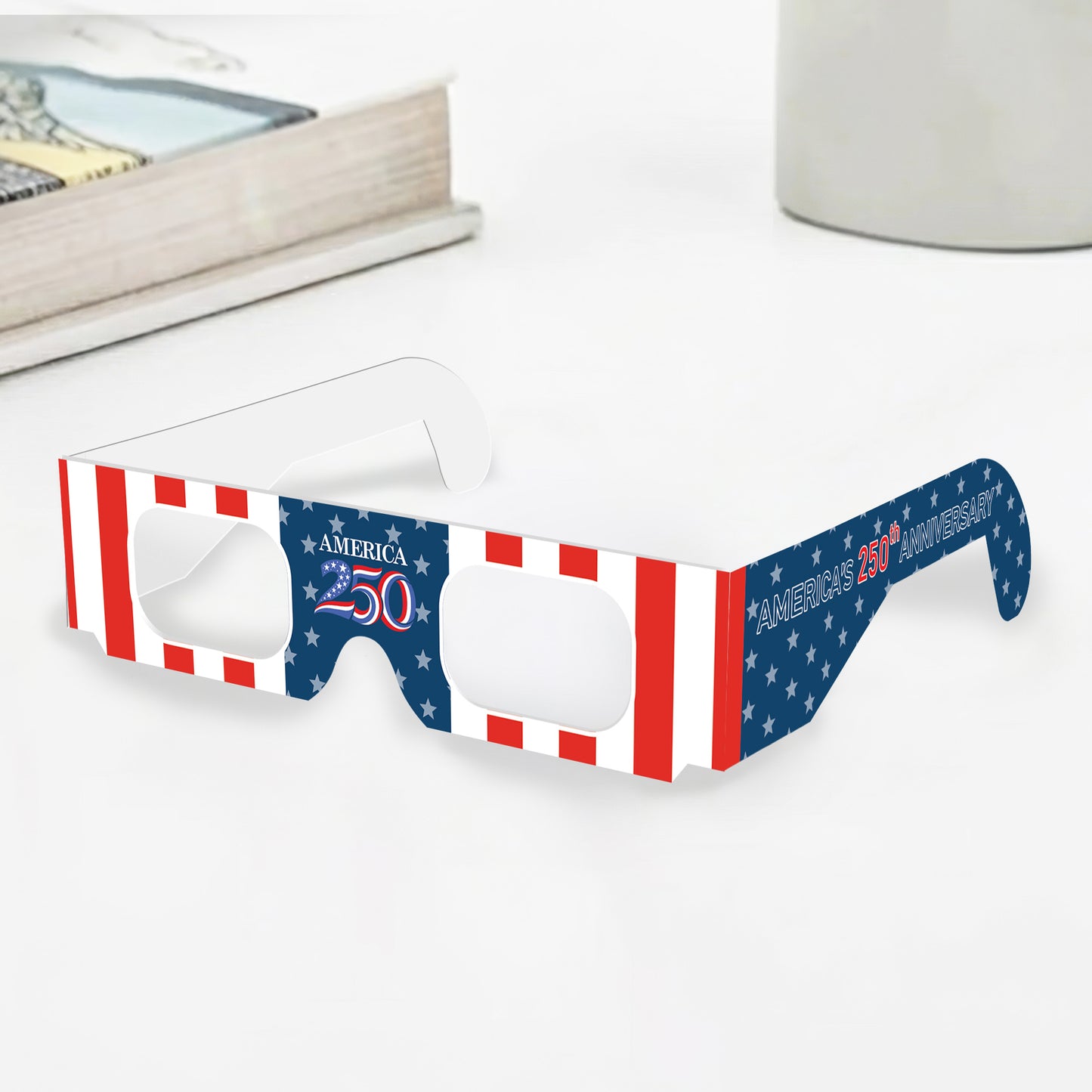 USA 250th Anniversary Patriotic Eyewear - Independence Day Paper Glasses