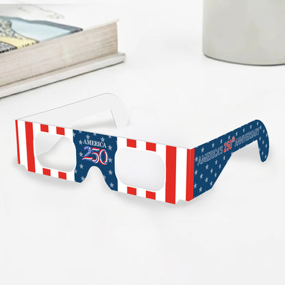 USA 250th Anniversary Patriotic Eyewear - Independence Day Paper Glasses